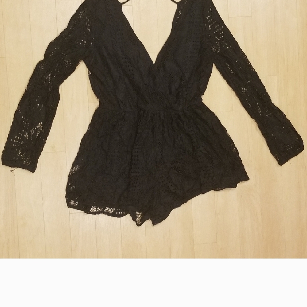 Bethany Mota Black Lace Blouse